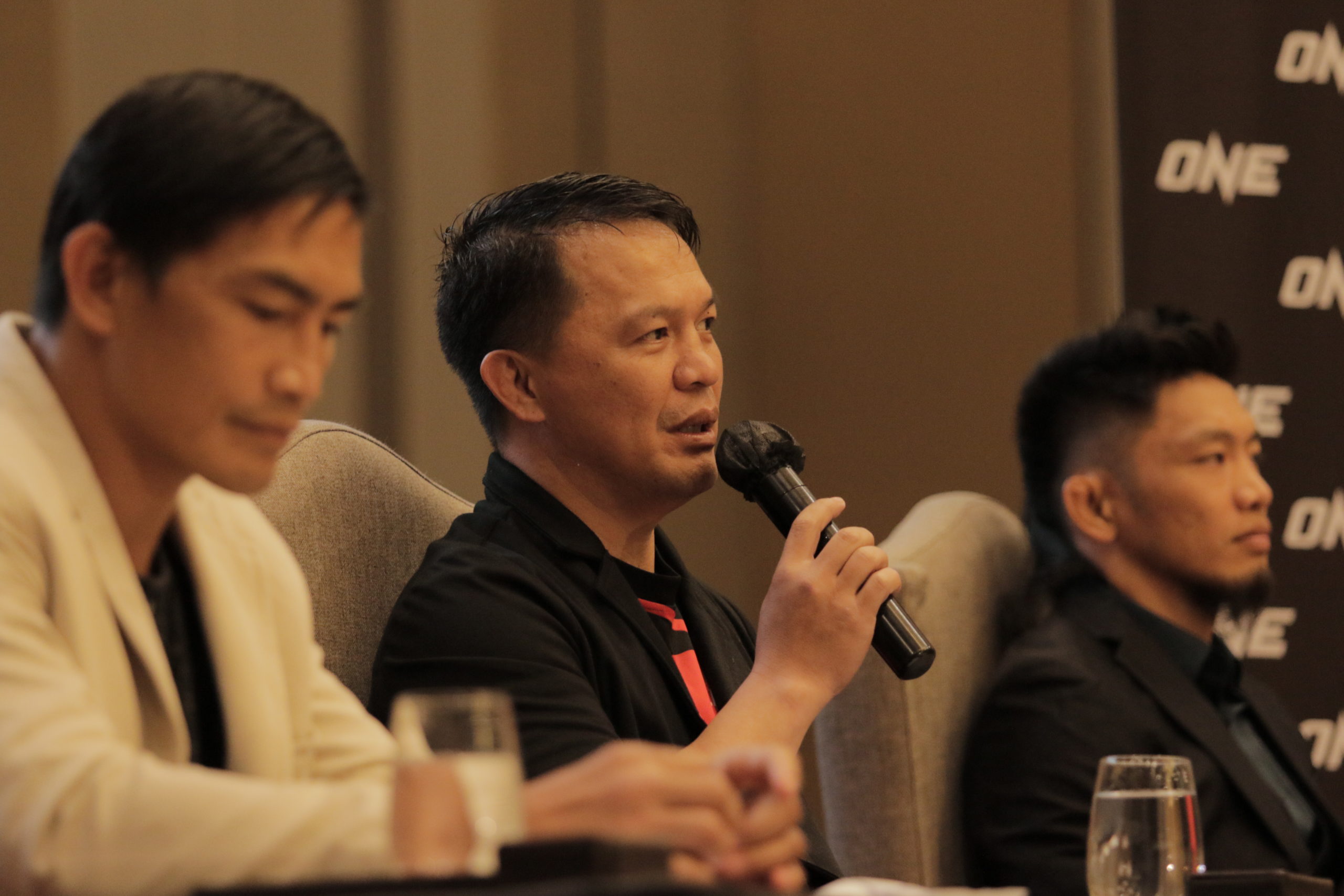Team Lakay coach uring ONE Championship's Media Day for its 10th anniversary event
