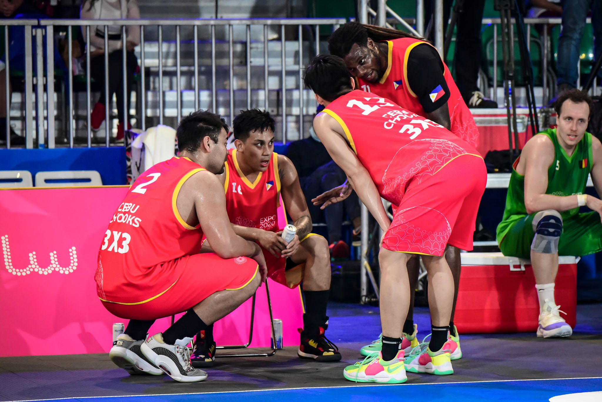 Cebu Chooks' Mac Tallo, Zach Huang, Brandon Ramirez, and Mike Nzeusseu. 