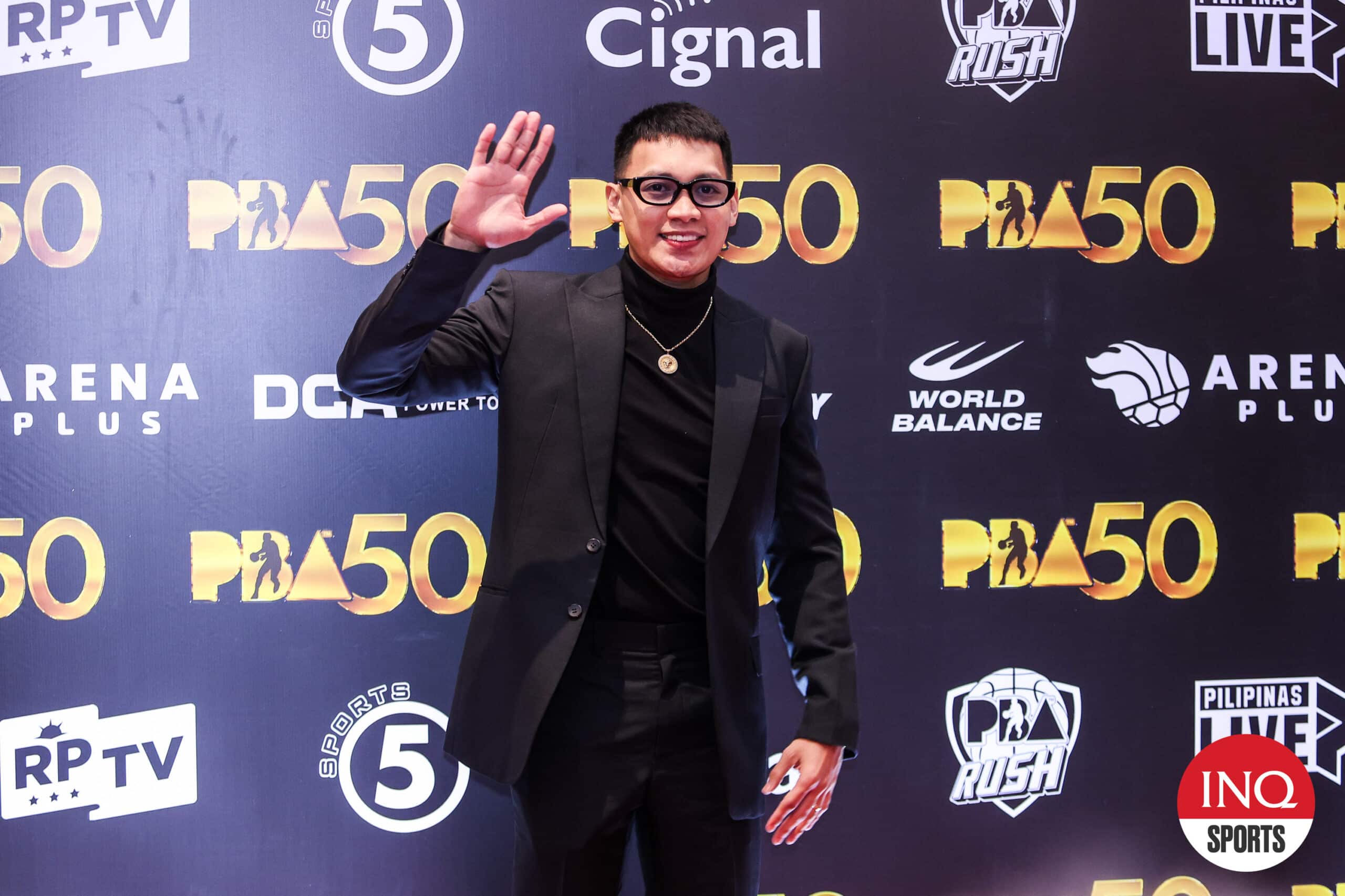 Scottie Thompson during the anniversary gala for the PBA's 50th Anniversary. The Ginebra guard is part of the latest players included in the league's Greatest Players list. 